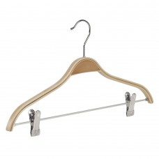 Gelaagde berkenhouten hanger 46cm + knijpers Tms7151-1